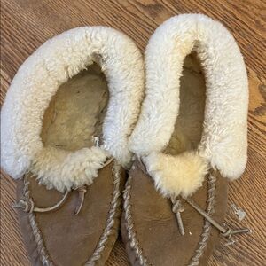 L.L. Bean Tan Shearling Slippers